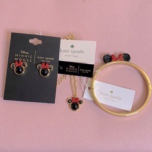 Kate Spade x Disney “Minnie Mouse” collection. Necklace, Earrings, Bracelet. NWT